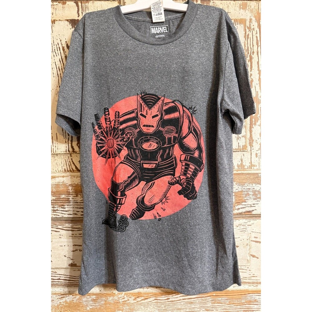 Boy's Pacific Sports Marvel Classic Iron Man Graphic Tee Charcoal Heather Medium